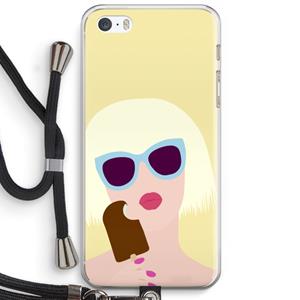 CaseCompany Ice cream: iPhone 5 / 5S / SE Transparant Hoesje met koord