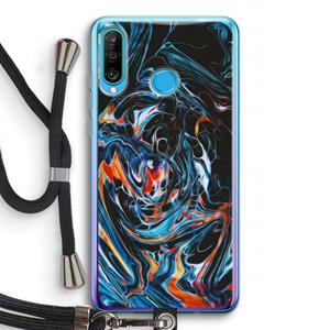 CaseCompany Black Unicorn: Huawei P30 Lite Transparant Hoesje met koord