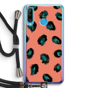 CaseCompany Pink Cheetah: Huawei P30 Lite Transparant Hoesje met koord