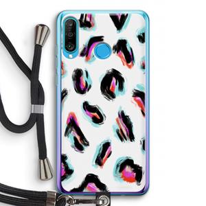 CaseCompany Cheetah color: Huawei P30 Lite Transparant Hoesje met koord