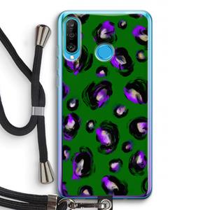 CaseCompany Green Cheetah: Huawei P30 Lite Transparant Hoesje met koord