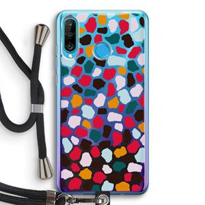 CaseCompany Colored Giraffe: Huawei P30 Lite Transparant Hoesje met koord