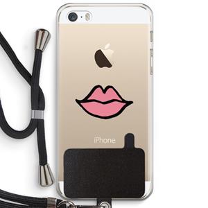 CaseCompany Kusje: iPhone 5 / 5S / SE Transparant Hoesje met koord