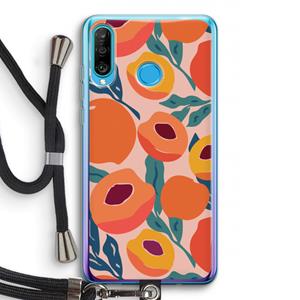 CaseCompany Perzik: Huawei P30 Lite Transparant Hoesje met koord