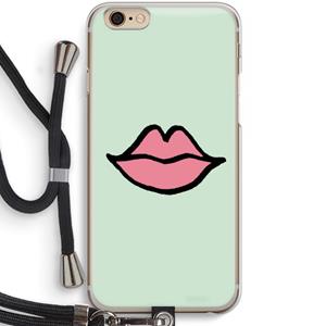CaseCompany Kusje: iPhone 6 / 6S Transparant Hoesje met koord