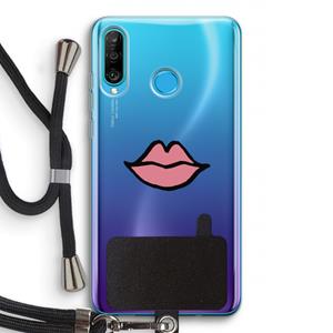 CaseCompany Kusje: Huawei P30 Lite Transparant Hoesje met koord