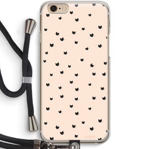 CaseCompany Kleine kattenkopjes: iPhone 6 / 6S Transparant Hoesje met koord