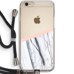 CaseCompany A touch of peach: iPhone 6 / 6S Transparant Hoesje met koord