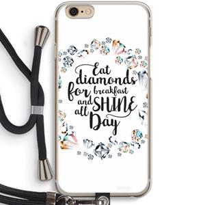 CaseCompany Diamonds: iPhone 6 / 6S Transparant Hoesje met koord