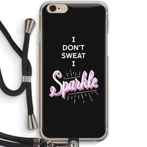 CaseCompany Sparkle quote: iPhone 6 / 6S Transparant Hoesje met koord