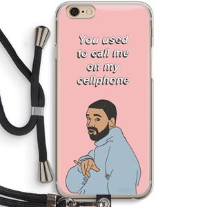 CaseCompany Hotline bling: iPhone 6 / 6S Transparant Hoesje met koord