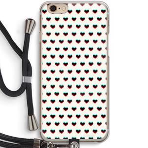 CaseCompany Hartjes: iPhone 6 / 6S Transparant Hoesje met koord