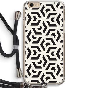CaseCompany Crazy pattern: iPhone 6 / 6S Transparant Hoesje met koord