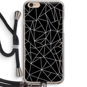 CaseCompany Geometrische lijnen wit: iPhone 6 / 6S Transparant Hoesje met koord