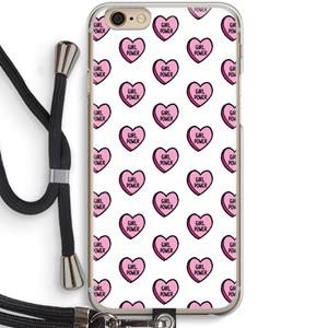 CaseCompany GIRL POWER: iPhone 6 / 6S Transparant Hoesje met koord