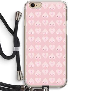 CaseCompany Ass 'n Titties: iPhone 6 / 6S Transparant Hoesje met koord