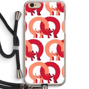 CaseCompany Dogs: iPhone 6 / 6S Transparant Hoesje met koord