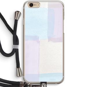 CaseCompany Square pastel: iPhone 6 / 6S Transparant Hoesje met koord