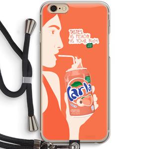 CaseCompany Peach please!: iPhone 6 / 6S Transparant Hoesje met koord