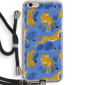 CaseCompany Luipaard: iPhone 6 / 6S Transparant Hoesje met koord