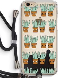 CaseCompany Sansevieria: iPhone 6 / 6S Transparant Hoesje met koord