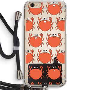 CaseCompany Krab: iPhone 6 / 6S Transparant Hoesje met koord