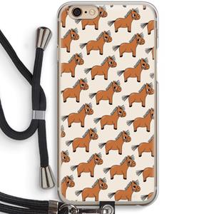 CaseCompany Pony: iPhone 6 / 6S Transparant Hoesje met koord