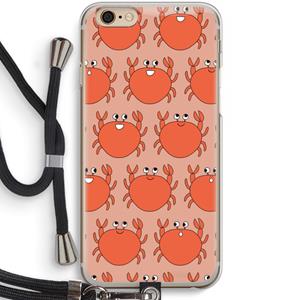 CaseCompany Krab: iPhone 6 / 6S Transparant Hoesje met koord