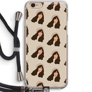 CaseCompany Bonjour mon amour: iPhone 6 / 6S Transparant Hoesje met koord