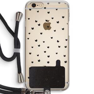 CaseCompany Kleine kattenkopjes: iPhone 6 / 6S Transparant Hoesje met koord