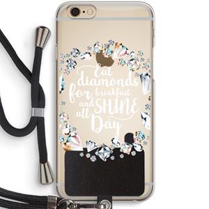 CaseCompany Diamonds: iPhone 6 / 6S Transparant Hoesje met koord