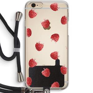 CaseCompany Framboosjes: iPhone 6 / 6S Transparant Hoesje met koord