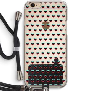 CaseCompany Hartjes: iPhone 6 / 6S Transparant Hoesje met koord