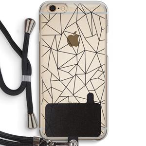 CaseCompany Geometrische lijnen zwart: iPhone 6 / 6S Transparant Hoesje met koord