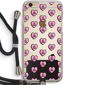 CaseCompany GIRL POWER: iPhone 6 / 6S Transparant Hoesje met koord