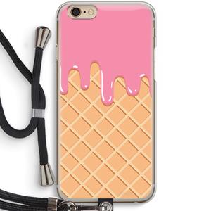 CaseCompany Ice cream: iPhone 6 / 6S Transparant Hoesje met koord