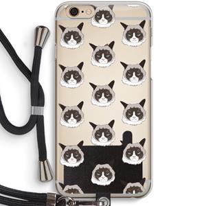 CaseCompany It's a Purrr Case: iPhone 6 / 6S Transparant Hoesje met koord