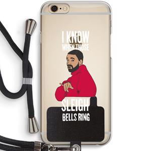 CaseCompany Sleigh Bells Ring: iPhone 6 / 6S Transparant Hoesje met koord