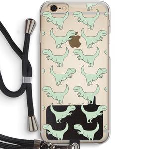 CaseCompany Dinos: iPhone 6 / 6S Transparant Hoesje met koord