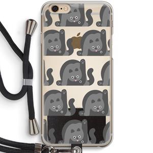 CaseCompany Cats: iPhone 6 / 6S Transparant Hoesje met koord