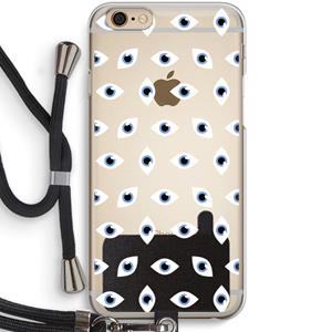 CaseCompany Eyes pattern: iPhone 6 / 6S Transparant Hoesje met koord
