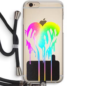 CaseCompany Hold My Heart: iPhone 6 / 6S Transparant Hoesje met koord