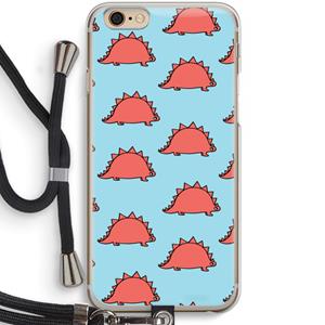 CaseCompany Dinosawrr: iPhone 6 / 6S Transparant Hoesje met koord