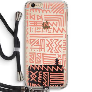 CaseCompany Marrakech Pink: iPhone 6 / 6S Transparant Hoesje met koord