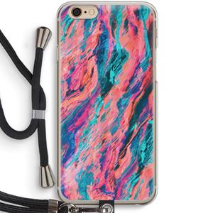 CaseCompany Electric Times: iPhone 6 / 6S Transparant Hoesje met koord