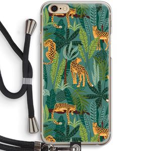 CaseCompany Luipaard 2: iPhone 6 / 6S Transparant Hoesje met koord