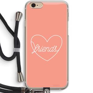 CaseCompany Friends heart: iPhone 6 / 6S Transparant Hoesje met koord