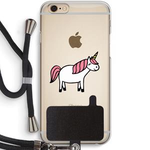 CaseCompany Eenhoorn: iPhone 6 / 6S Transparant Hoesje met koord