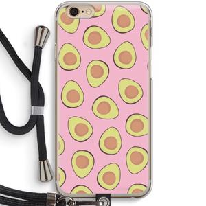 CaseCompany Dancing avocados: iPhone 6 / 6S Transparant Hoesje met koord