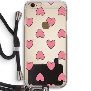 CaseCompany Ondersteboven verliefd: iPhone 6 / 6S Transparant Hoesje met koord
